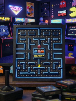 Pac-Man 3D Printed Frame, New Retro Arcade Decor
