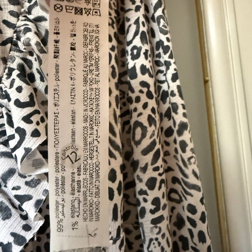 Zara midi leopard dress like new, cream and black, size L