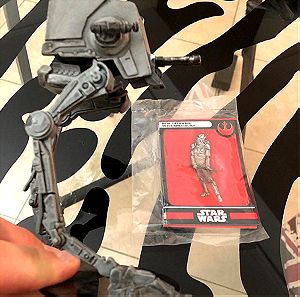 STAR WARS AT-ST 6 inches FIGURE loose with 7 SEALED CARDS