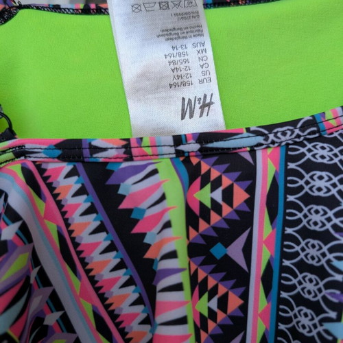 H&M swimsuit multicolored like new, for teenage 12-14y, size XS/S