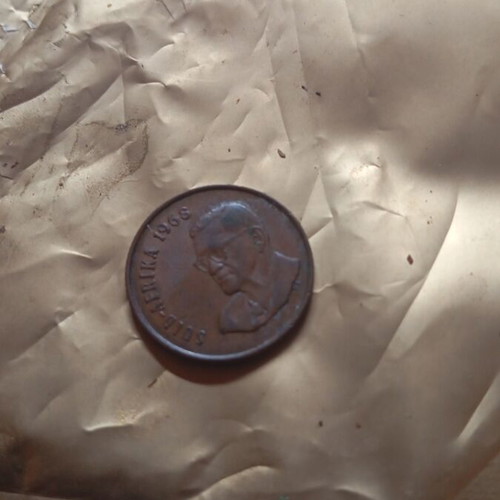 South Africa 1968 2 Cent coin like new