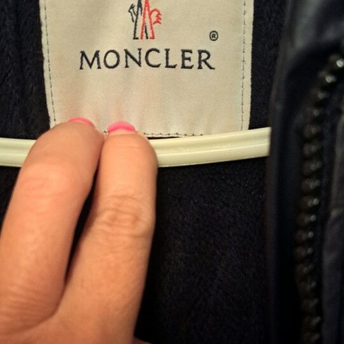 Moncler women's jacket used, black with detachable hood