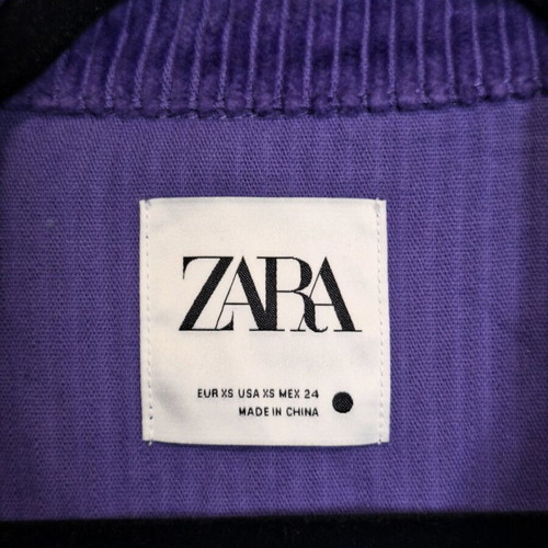 Zara purple corduroy overshirt new, with pockets, size XS-S/M