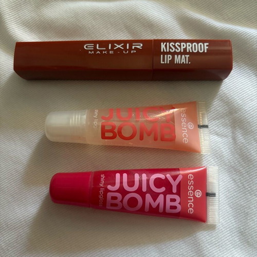 Elixir waterproof lipstick and 2 used lip glosses