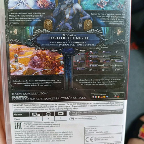 Immortal Realms Vampire Wars Nintendo Switch game used