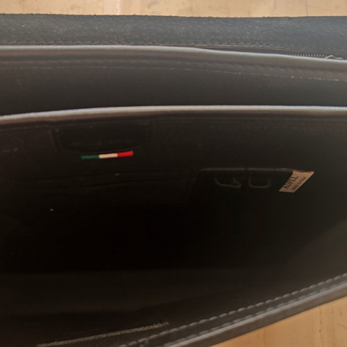Next leather briefcase used, black, 3 internal compartments