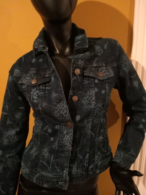 Laura Ashley jean jacket new, size UK 8, blue with floral pattern