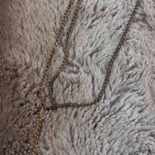 Long necklace with eye used, gold and black