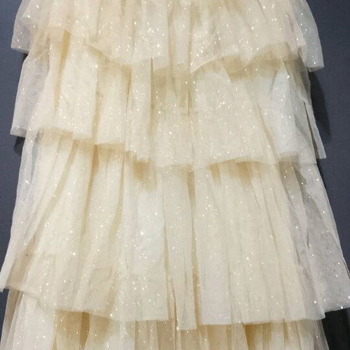 Lynne dress with tulle and glitter like new, beige and gold