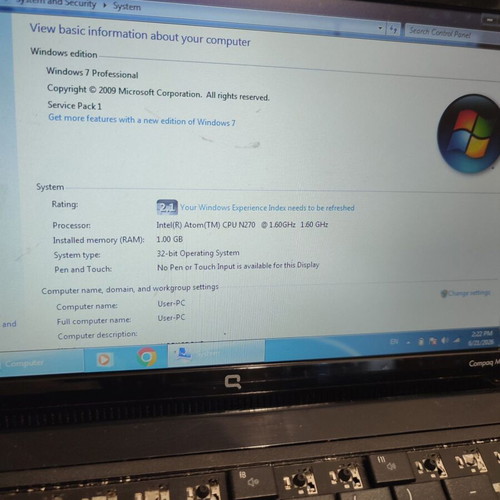 Laptop Hp Mini 110 μεταχειρισμένο, πληκτρολόγιο δεν λειτουργεί, με φορτιστή