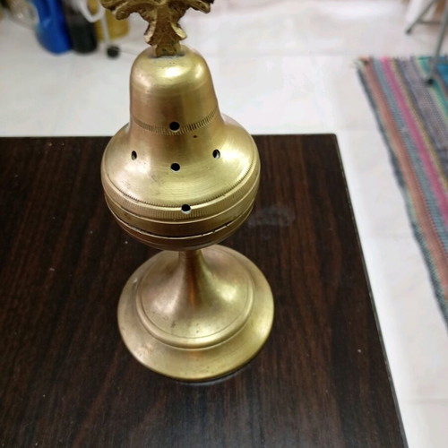 Bronze incense burner used, old style with lid play