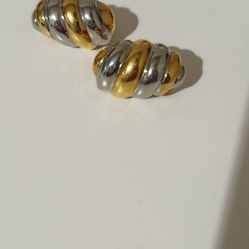 Vintage clip-on earrings, gold and silver