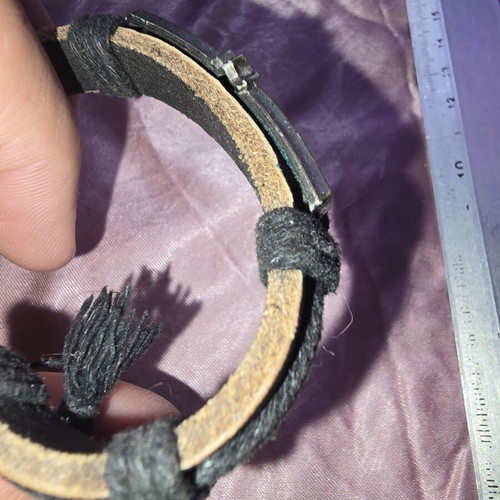 Men's vintage bracelet with cross and black cord used