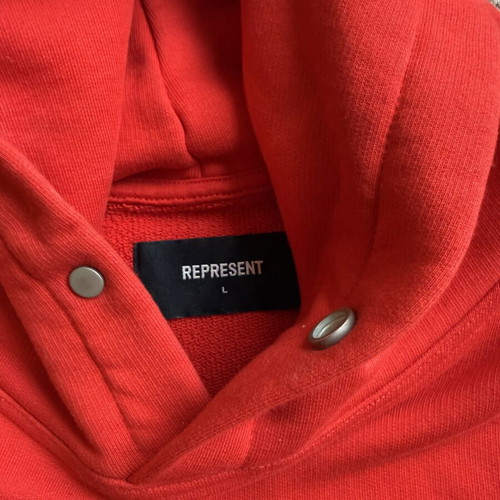 Represent red hoodie like new, size L