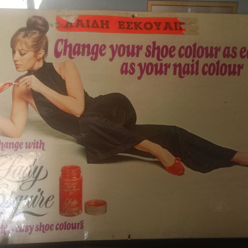 Lady Esquire Instant Shoe Colouring vintage tin advertising sign