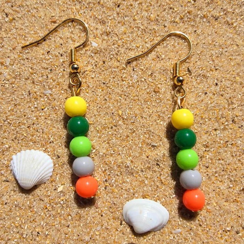 Handmade colorful beaded summer necklace and earrings set new
