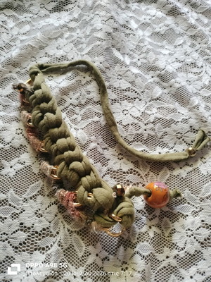 Handmade bracelet with an additional knitted bracelet, new
