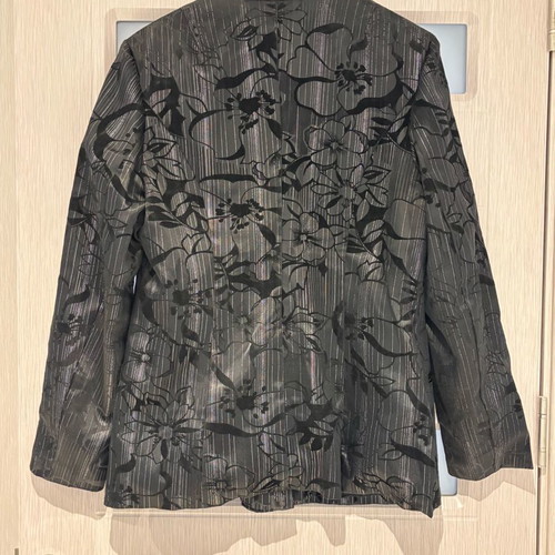Women's blazer with floral motifs like new, size L, black and gray