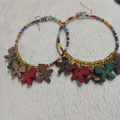 Collection of 5 pairs of large earrings like new, multicolored