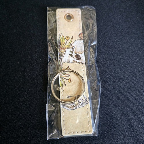 Skeleton keychain new, leather