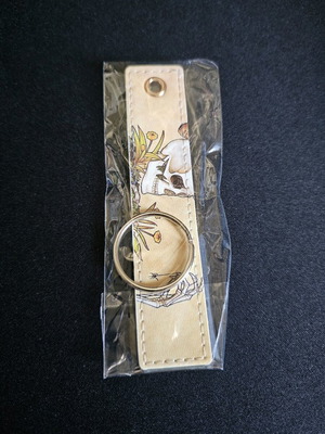 Skeleton keychain new, leather