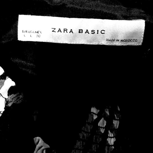 Zara strapless cocktail dress large, new black and white taffeta