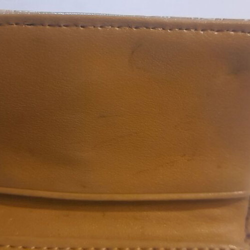 Mango beige key wallet with coin pocket and bronze details