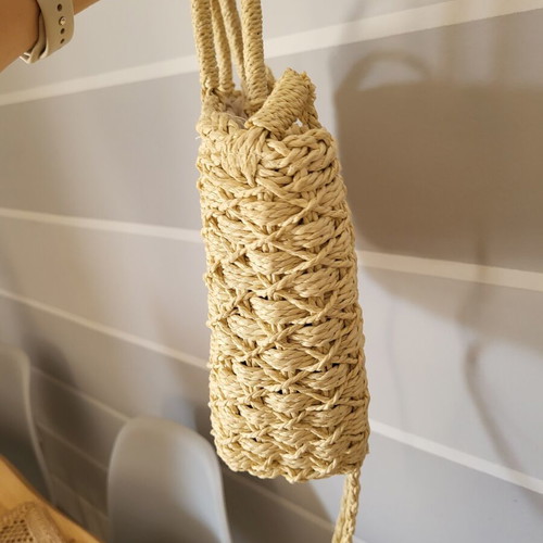 Straw handbag new, beige, 30cmx20cm