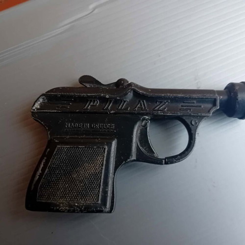 Vintage metal toy gun Pilaz used from 1970s Greece