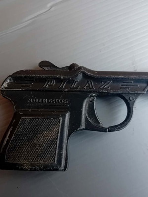 Vintage metal toy gun Pilaz used from 1970s Greece
