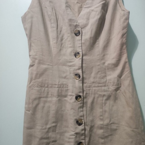 ASOS linen dress new, size XS 34, beige