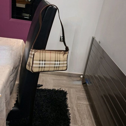 Small handbag new, beige and brown, 25x12 cm