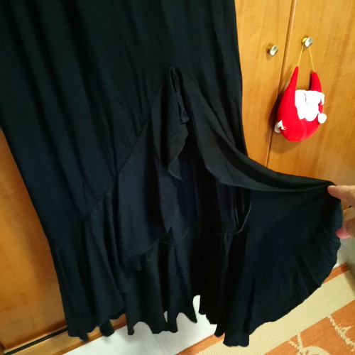 Makó dress new, black with one shoulder and ruffle design