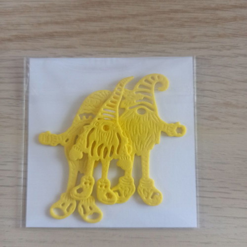 Yellow foam gnomes new, set of 3 pieces