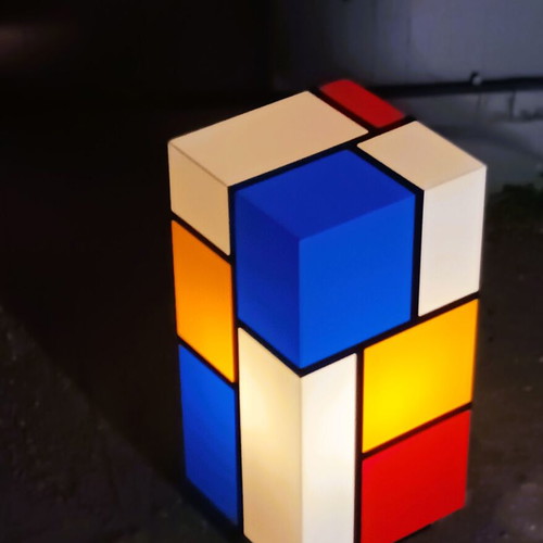 Floor Lamp Homage to Mondrian LED New, Premium Plexiglass Design