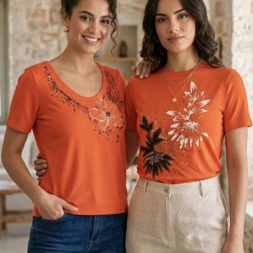Summer blouses size L like new, with beads and sequins, set of 2