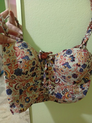Boho floral bustier top size S, new, colorful