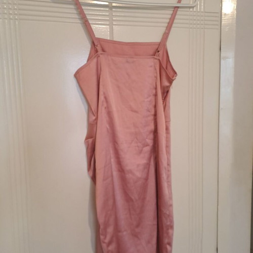 Satin pink mini dress Shein like new with adjustable straps