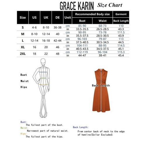 GRACE KARIN women's elegant midi dress sleeveless, purple-pink, XL