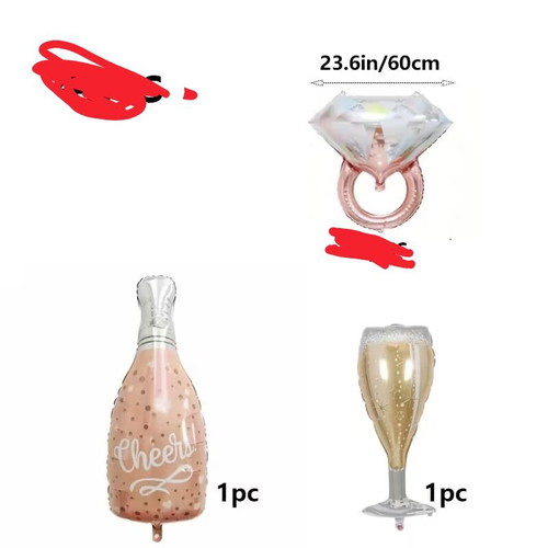 Bachelorette Party Balloons, Three Large