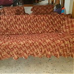  τετραθέσιος βελουδινος καναπές-κρεβάτι κ'3 πολυθρονες για σαλόνι από Γερμανία