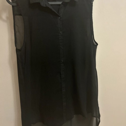 H&M See-Through Shirt Large like new, black
