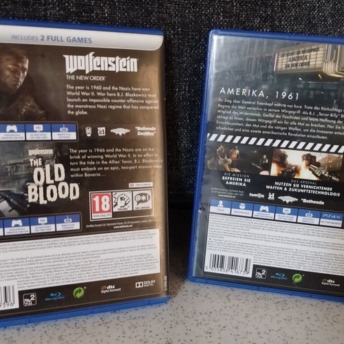 Wolfenstein 3 games for PS4 used, like new condition