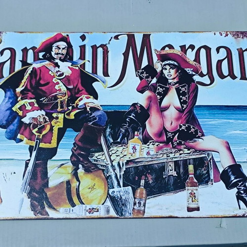 Captain Morgan metal vintage sign for bar and man cave like new