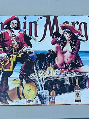 Captain Morgan metal vintage sign for bar and man cave like new
