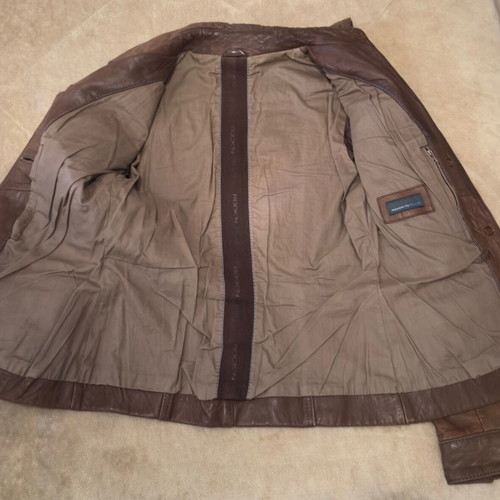 Leather jacket used brown size 34
