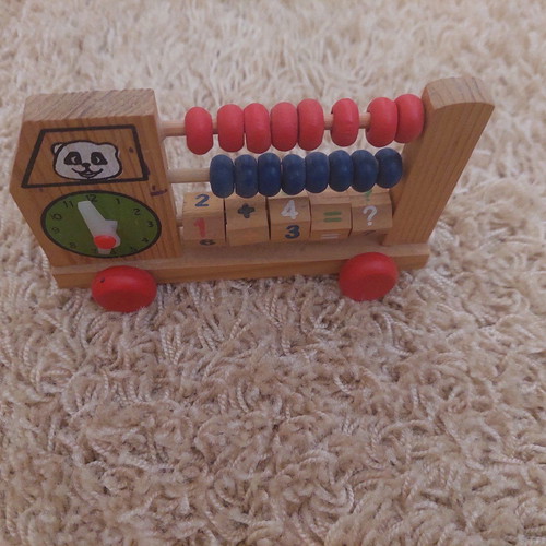 Wooden abacus like new with free educational toy