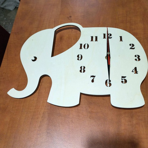 Plywood wall clock new with elephant design