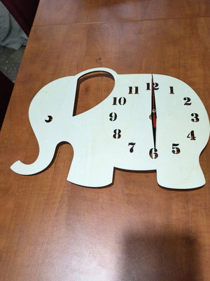 Plywood wall clock new with elephant design