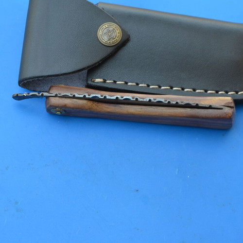 Damascus Handmade Folding Knife with Rose Wood Handle from The Eagle Collection 5635
